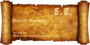Borik Baracs névjegykártya